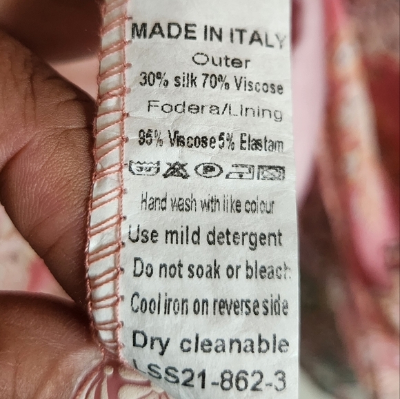 EUC LA STRADA SILK BLEND PINK PASTEL FLORAL KEYHOLE BLOUSE SZ S - Picture 10 of 10